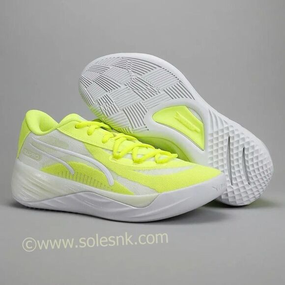 Puma Men's Size 15 All Pro Nitro Basketball Sneakers Neon Lime Squeeze Athletic - Picture 1 of 15